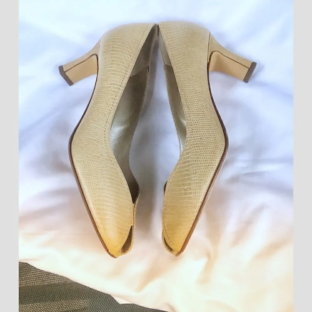 PETER KAISER PEEP TOE LEATHER SHOES.  NEW